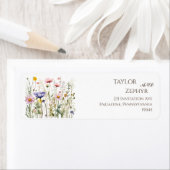 ボホワイルドフラワーベージュウェディングRSVP差出人住所 ラベル (インサイチュ)