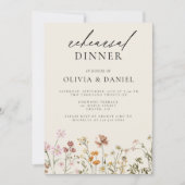 ボホワイルドフラワーベージュリハーサルディナー 招待状 (正面)