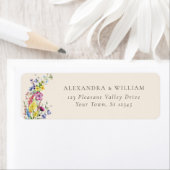 ボホワイルドフラワーベージュ結婚ズ差出人住所 ラベル (インサイチュ)