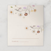 ボホワイルドフラワーベージュ結婚ズ座席表 プレイスカード (外部開封)