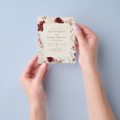 ボホワイルドフラワーベージュ結婚式招待状 チラシ (手)