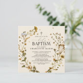 ボホワイルドフラワーホーリーバプテスマエレガントスクロスフローラ 招待状 (スタンド正面)