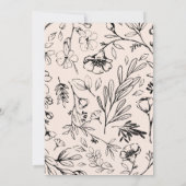 ボホワイルドフラワーボタニカルフローラブライダルシャワー 招待状 (裏面)