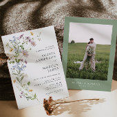 ボホワイルドフラワーボタニカル結婚式招待状 招待状