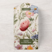 ボホワイルドフラワーボタニッ結婚クス オールインワン招待状 (外側)