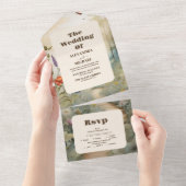 ボホワイルドフラワーマウンテンメドウ オールインワン招待状 (貼ってはがせる)