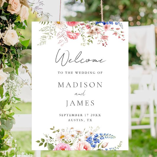 ボホワイルドフラワーミニマリストフローラ結婚ウェルカム アクリルサイン