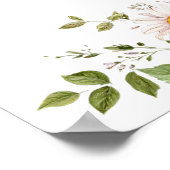 ボホワイルドフラワーミニマリストフローラ結婚ウェルカム ポスター (角)