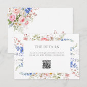 ボホワイルドフラワーミニマリスト結婚フローラ エンクロージャーカード (正面/裏面)