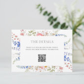 ボホワイルドフラワーミニマリスト結婚フローラ エンクロージャーカード (スタンド正面)