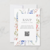 ボホワイルドフラワーミニマリスト結婚フローラ 出欠カード (正面)