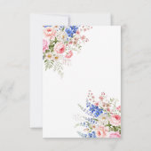 ボホワイルドフラワーミニマリスト結婚フローラ 出欠カード (裏面)