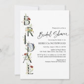 ボホワイルドフラワーミニマルブライダルシャワー 招待状 (正面)