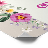 ボホワイルドフラワーメドウ1stバースデーウェルカム ポスター (角)