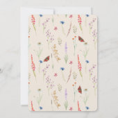 ボホワイルドフラワーメドウ&バタフライベビーシャワー 招待状 (裏面)