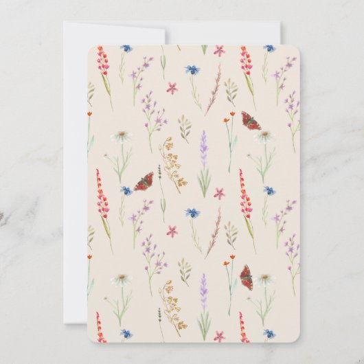 ボホワイルドフラワーメドウ&バタフライ招待状 招待状 (裏面)