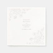 ボホワイルドフラワーモダンウォーター結婚カラー スタンダードカクテルナプキン (正面)