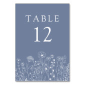 ボホワイルドフラワーモダンウォーター結婚カラー テーブルナンバー (正面)