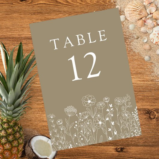 ボホワイルドフラワーモダンウォーター結婚カラー テーブルナンバー