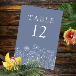 ボホワイルドフラワーモダンウォーター結婚カラー テーブルナンバー