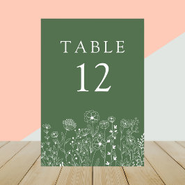 ボホワイルドフラワーモダンウォーター結婚カラー テーブルナンバー