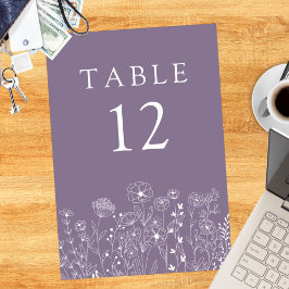 ボホワイルドフラワーモダンウォーター結婚カラー テーブルナンバー
