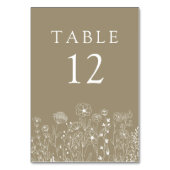 ボホワイルドフラワーモダンウォーター結婚カラー テーブルナンバー (正面)