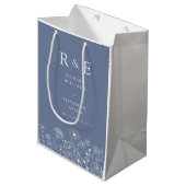 ボホワイルドフラワーモダンウォーター結婚カラー ミディアムペーパーバッグ (正面アングル)