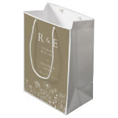 ボホワイルドフラワーモダンウォーター結婚カラー ミディアムペーパーバッグ (正面アングル)