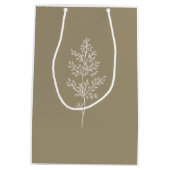 ボホワイルドフラワーモダンウォーター結婚カラー ミディアムペーパーバッグ (裏面)