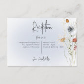 ボホワイルドフラワーモダンズブルー披露宴結婚ズ エンクロージャーカード (正面)