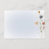 ボホワイルドフラワーモダンズブルー披露宴結婚ズ エンクロージャーカード (裏面)