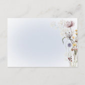 ボホワイルドフラワーモダンズブルー詳細結婚ズ エンクロージャーカード (裏面)