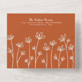 ボホワイルドフラワーモダンテラコッタファースト誕生日 オールインワン招待状 (裏面)