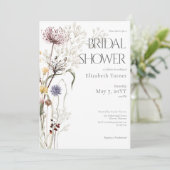 ボホワイルドフラワーモダンフローラブライダルシャワー 招待状 (スタンド正面)