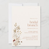 ボホワイルドフラワーモダンフローラ秋ブライダルシャワー 招待状 (正面)