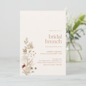 ボホワイルドフラワーモダンフローラ秋ブライダルシャワー 招待状 (スタンド正面)