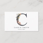ボホワイルドフラワーモノグラムイニシャルC 名刺 (正面)