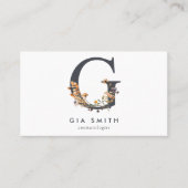ボホワイルドフラワーモノグラムイニシャルG 名刺 (正面)