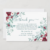 ボホワイルドフラワーユーカリ葬儀ありがとう カード (正面)