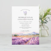ボホワイルドフラワーラベンダーパープルバイオレットフローラ 招待状 (スタンド正面)