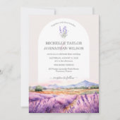 ボホワイルドフラワーラベンダーパープルバイオレットフローラ 招待状 (正面)