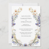 ボホワイルドフラワーリース |ボタニカル結婚ズ 招待状 (正面)