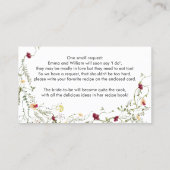 ボホワイルドフラワーレシピブライダルエンクロージャカード 名刺 (裏面)