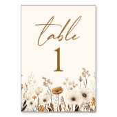 ボホワイルドフラワーワイルドフラワーズフローラ庭園の結婚式 テーブルナンバー (正面)