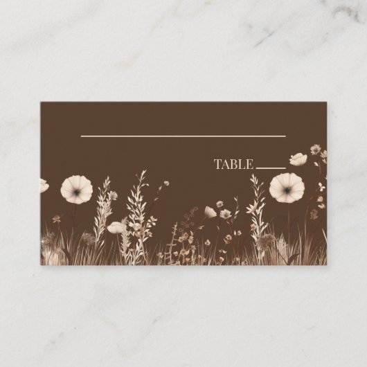 ボホワイルドフラワーワイルドフラワーズ結婚フローラ プレイスカード (正面)