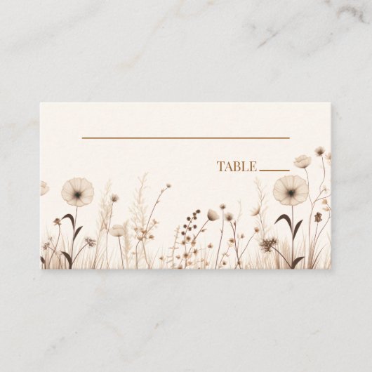 ボホワイルドフラワーワイルドフラワーズ結婚フローラ プレイスカード (正面)