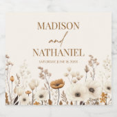 ボホワイルドフラワーワイルドフラワーフローラ庭園の結婚式 スパークリングワインラベル (シングルラベル)