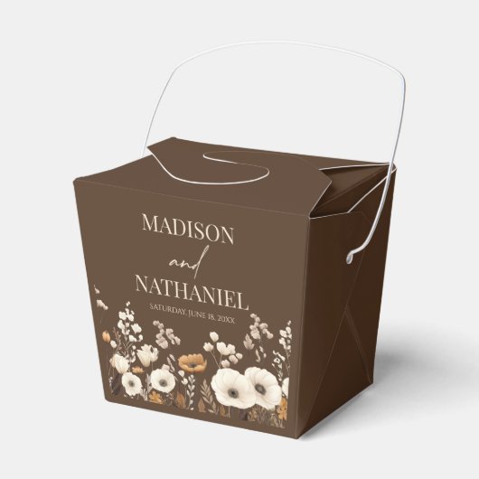 ボホワイルドフラワーワイルドフラワーフローラ庭園の結婚式 フェイバーボックス (正面サイド)
