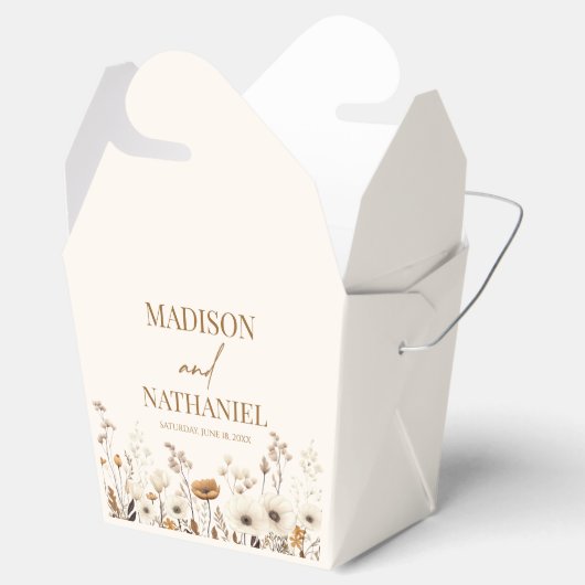 ボホワイルドフラワーワイルドフラワーフローラ庭園の結婚式 フェイバーボックス (オープン)
